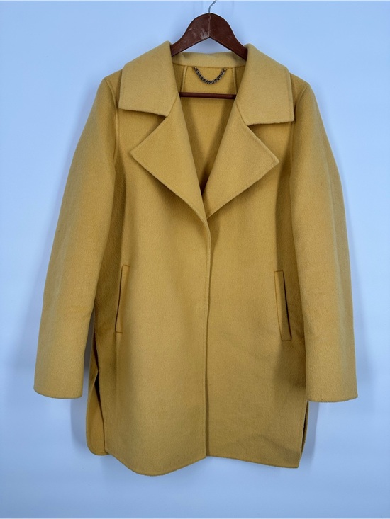 Belle & Bloom Jackets & Blazers - Belle & Bloom Wool Blend Peacock Oversized Mustard Yellow Coat Jacket